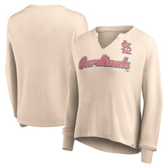 St. Louis Cardinals Fanatics Women's Go For It Waffle Knit Long Sleeve Notch Neck T-Shirt | MLB Online