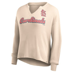 St. Louis Cardinals Fanatics Women's Go For It Waffle Knit Long Sleeve Notch Neck T-Shirt | MLB Online