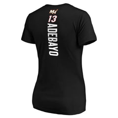 Bam Adebayo Miami Heat Women's Playmaker Team Name & Number V-Neck T-Shirt For Sale