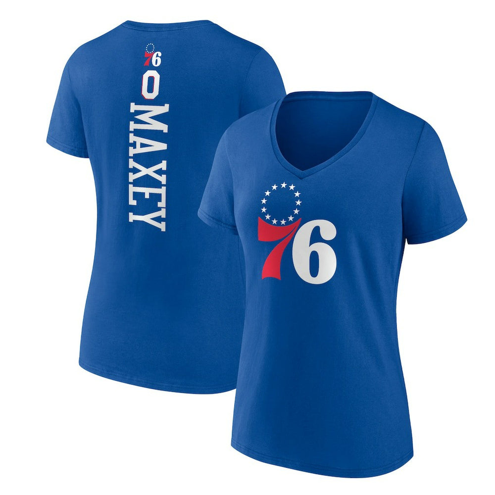 Tyrese Maxey Philadelphia 76ers Women's Playmaker Team Name & Number V-Neck T-Shirt For Sale