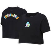 Philadelphia 76ers Pro Standard Women's Washed Neon Cropped Boxy T-Shirt Outlet