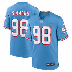 Tennessee Titans Nike Jeffery Simmons Oilers Throwback Alternate Game Player Jersey