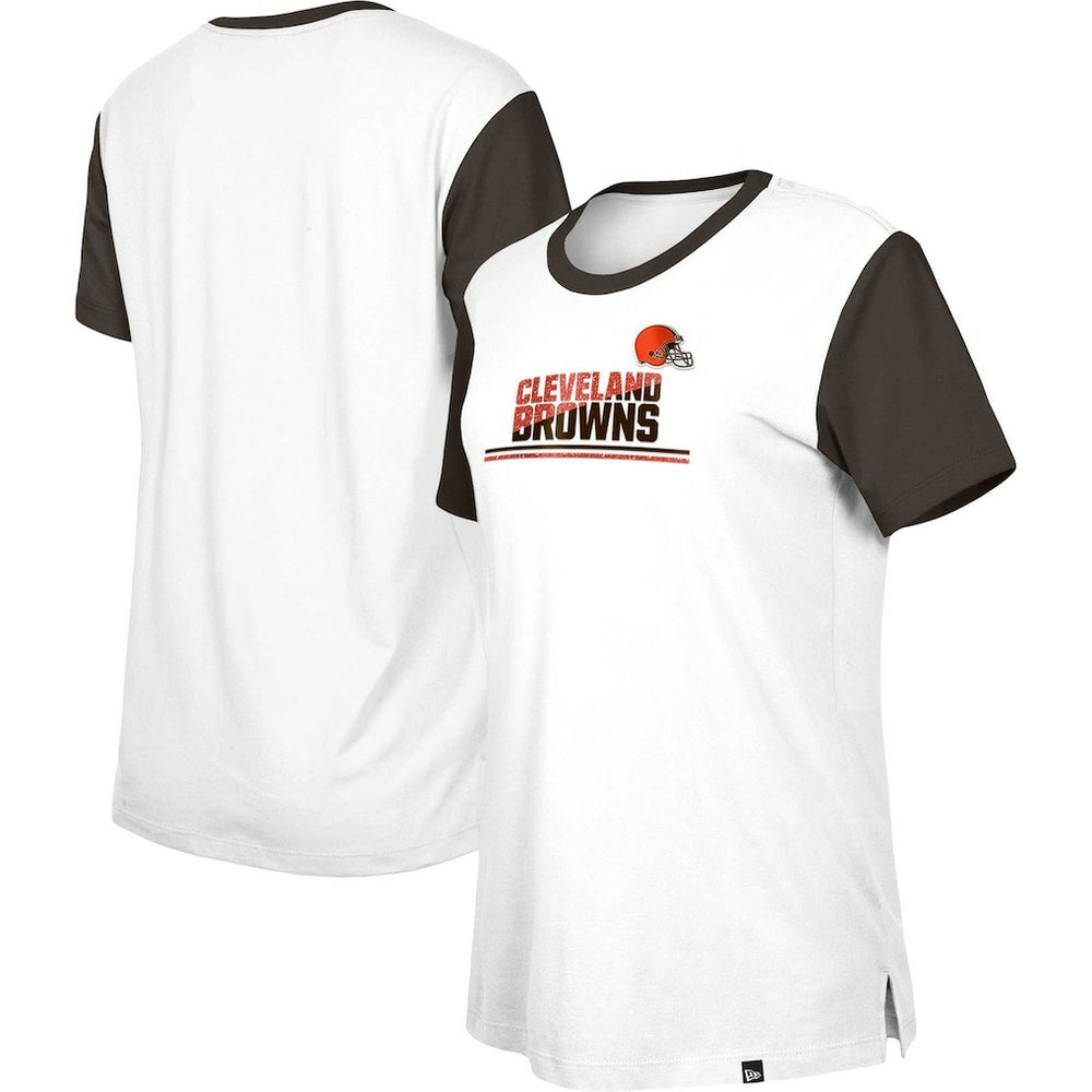 Cleveland Browns New Era Women's Third Down Colorblock T-Shirt