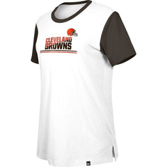 Cleveland Browns New Era Women's Third Down Colorblock T-Shirt