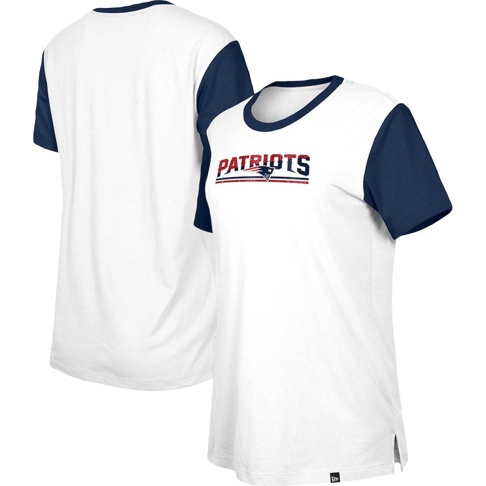 New England Patriots New Era Women's Third Down Colorblock T-Shirt