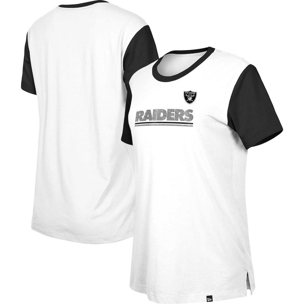 Las Vegas Raiders New Era Women's Third Down Colorblock T-Shirt