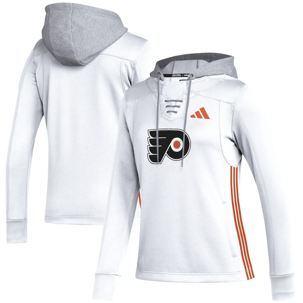 Philadelphia Flyers adidas Women's Refresh Skate Lace AEROREADY Pullover Hoodie On Sale