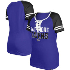 Baltimore Ravens New Era Women's Raglan Lace-Up T-Shirt