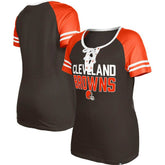 Cleveland Browns New Era Women's Raglan Lace-Up T-Shirt