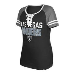 Las Vegas Raiders New Era Women's Raglan Lace-Up T-Shirt