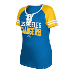 Los Angeles Chargers New Era Women's Raglan Lace-Up T-Shirt