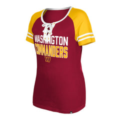 Washington Commanders New Era Women's Raglan Lace-Up T-Shirt