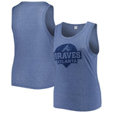 Atlanta Braves Soft as a Grape Women's Plus Size High Neck Tri-Blend Tank Top | MLB New