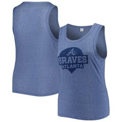 Atlanta Braves Soft as a Grape Women's Plus Size High Neck Tri-Blend Tank Top | MLB New