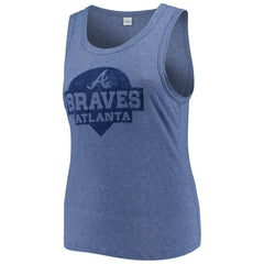 Atlanta Braves Soft as a Grape Women's Plus Size High Neck Tri-Blend Tank Top | MLB New