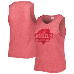 Los Angeles Angels Soft as a Grape Women's Plus Size High Neck Tri-Blend Tank Top | MLB On Sale