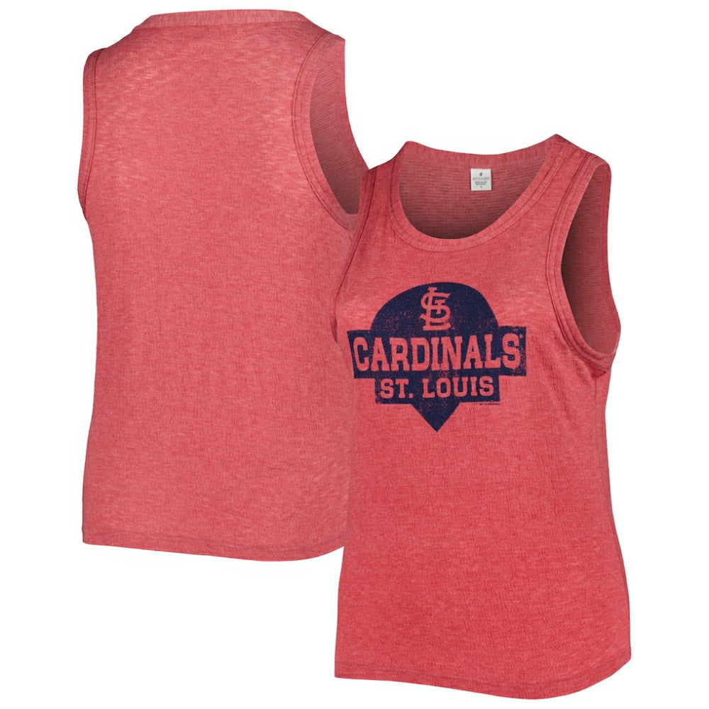 St. Louis Cardinals Soft as a Grape Women's Plus Size High Neck Tri-Blend Tank Top | MLB Outlet