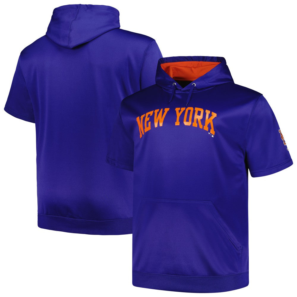New York Mets Profile Big & Tall Contrast Short Sleeve Pullover Hoodie | MLB Discount