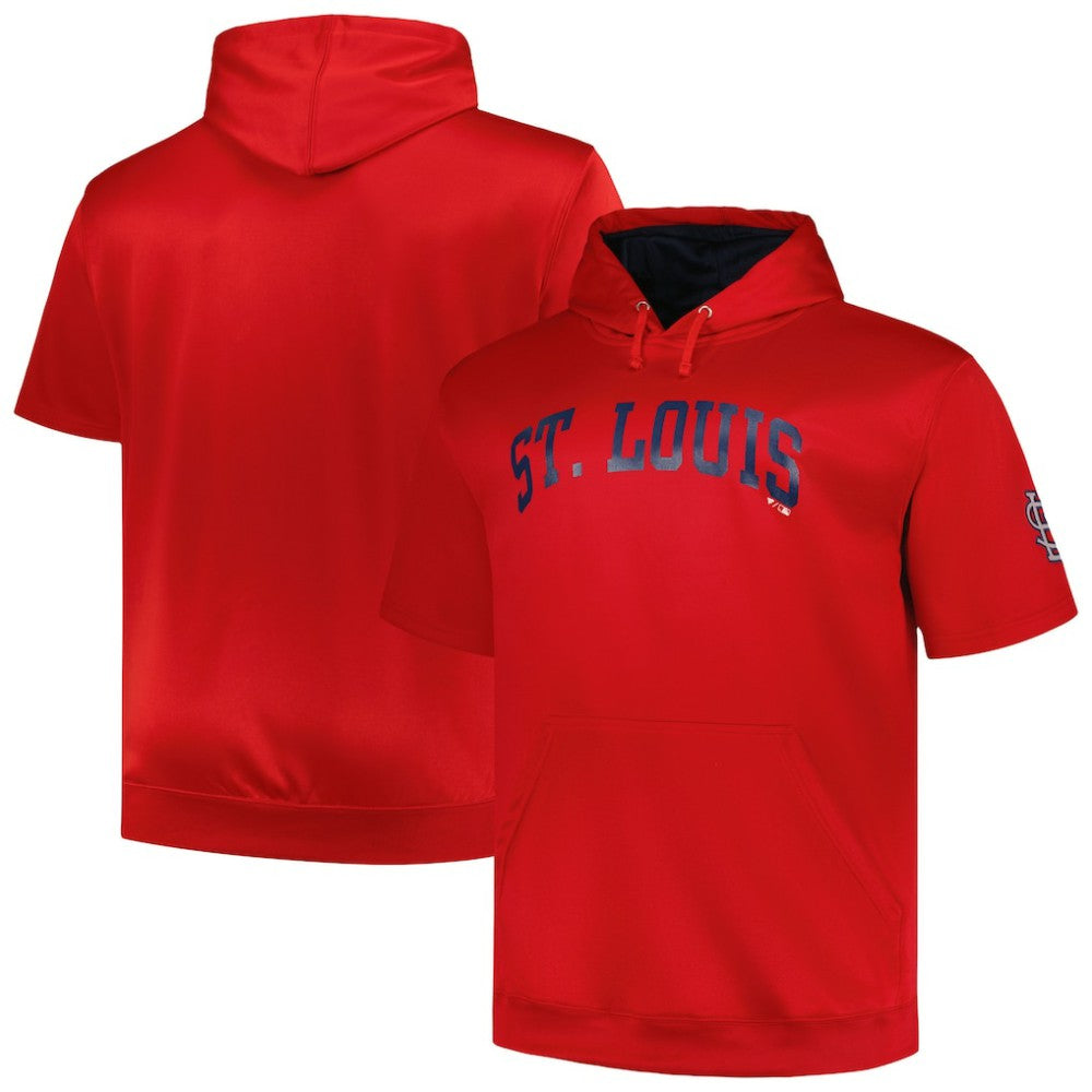 St. Louis Cardinals Profile Big & Tall Contrast Short Sleeve Pullover Hoodie | MLB US