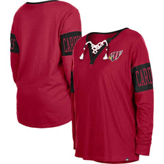 Arizona Cardinals New Era Women's Lace-Up Notch Neck Long Sleeve T-Shirt