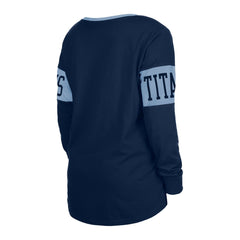 Tennessee Titans New Era Women's Lace-Up Notch Neck Long Sleeve T-Shirt