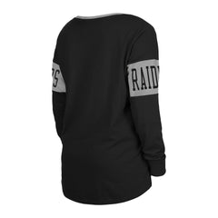 Las Vegas Raiders New Era Women's Lace-Up Notch Neck Long Sleeve T-Shirt