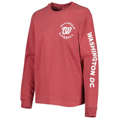 Washington Nationals Soft as a Grape Women's Team Pigment Dye Long Sleeve T-Shirt | MLB Outlet