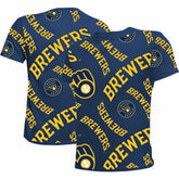Milwaukee Brewers Stitches Youth Allover Team T-Shirt | MLB Outlet