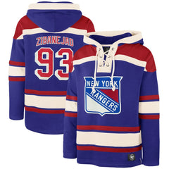 Mika Zibanejad New York Rangers '47 Player Name & Number Lacer Pullover Hoodie Outlet