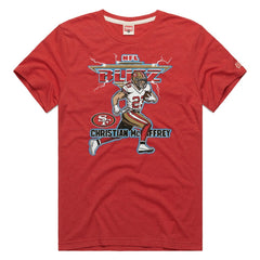 San Francisco 49ers Christian McCaffrey Homage Unisex NFL Blitz Player Tri-Blend T-Shirt