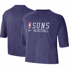 Phoenix Suns Women's Allover NBA Logo Boxy T-Shirt New