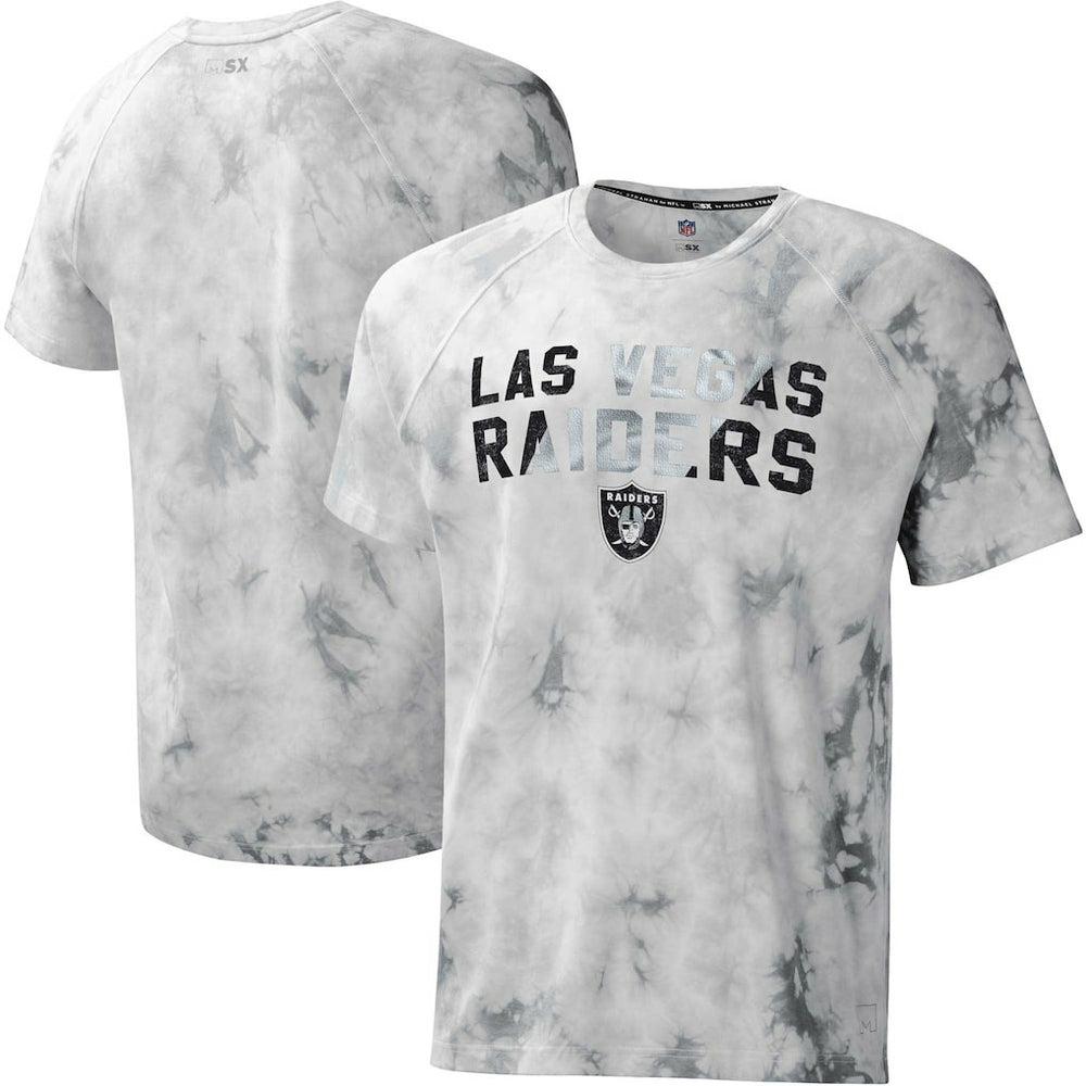 Las Vegas Raiders MSX by Michael Strahan Resolution Tie-Dye Raglan T-Shirt