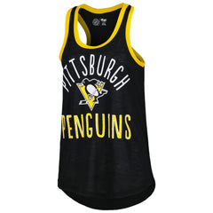 Pittsburgh Penguins G-III 4Her by Carl Banks Women's First Base Racerback Scoop Neck Tank Top Online