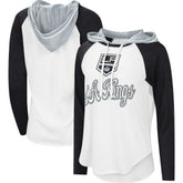 Los Angeles Kings G-III 4Her by Carl Banks Women's MVP Raglan Lightweight Hooded T-Shirt For Sale