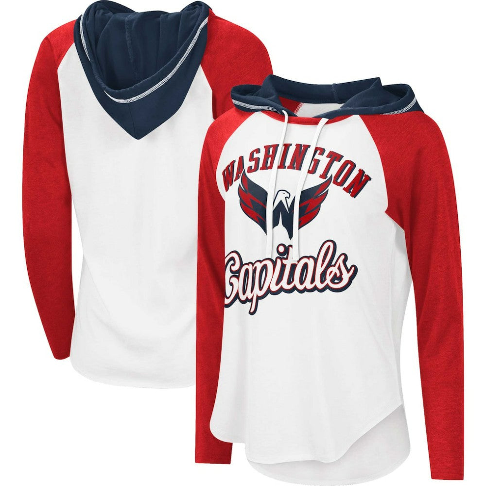Washington Capitals G-III 4Her by Carl Banks Women's MVP Raglan Lightweight Hooded T-Shirt For Sale