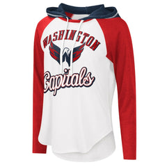 Washington Capitals G-III 4Her by Carl Banks Women's MVP Raglan Lightweight Hooded T-Shirt For Sale