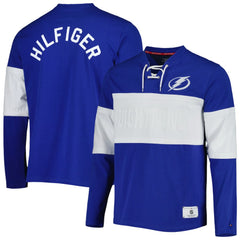 Tampa Bay Lightning Tommy Hilfiger Walter Lace-Up Long Sleeve Top For Sale