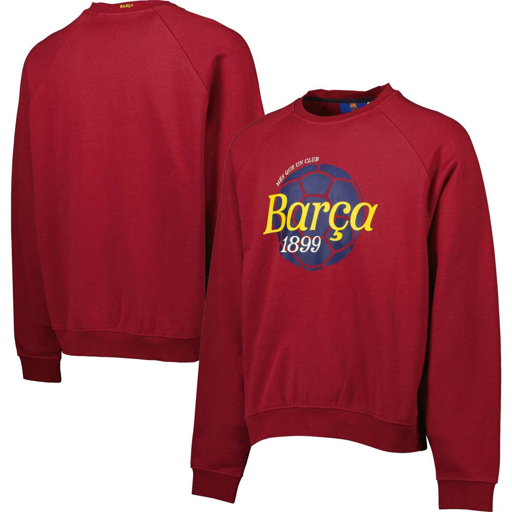 Barcelona Foundation Oversized Raglan Pullover Sweatshirt Burgundy
