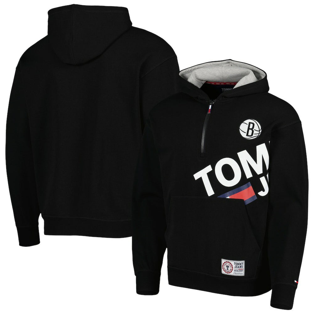 Brooklyn Nets Tommy Jeans Bernard Half-Zip Hoodie On Sale