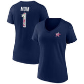 Houston Astros Women's Team Logo Mother's Day V-Neck T-Shirt | MLB New