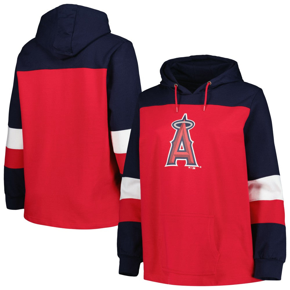 Los Angeles Angels Women's Plus Size Colorblock Pullover Hoodie | MLB Online