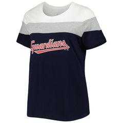 Cleveland Guardians Women's Plus Size Colorblock T-Shirt | MLB Outlet