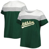 Athletics Women's Plus Size Colorblock T-Shirt | MLB Outlet