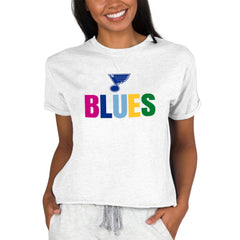 St. Louis Blues Concepts Sport Women's Tri-Blend Mainstream Terry Short Sleeve Sweatshirt Top Sale