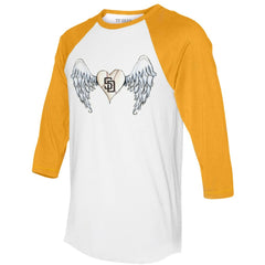 San Diego Padres Tiny Turnip Women's Angel Wings 3/4-Sleeve Raglan T-Shirt | MLB For sale