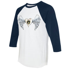 Milwaukee Brewers Tiny Turnip Women's Angel Wings 3/4-Sleeve Raglan T-Shirt | MLB On Sale
