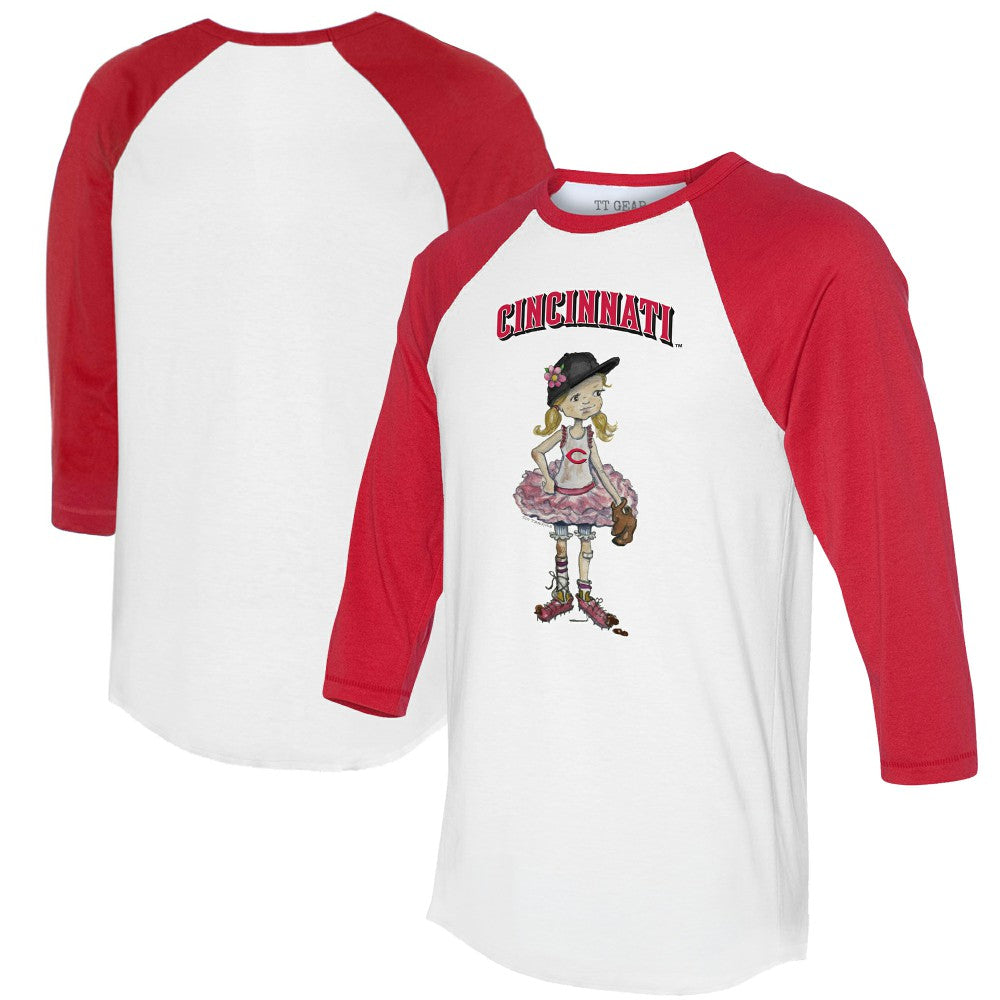Cincinnati Reds Tiny Turnip Women's Babes 3/4-Sleeve Raglan T-Shirt | MLB Outlet