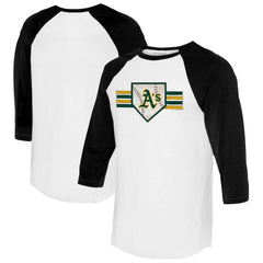 Athletics Tiny Turnip Women's Base Stripe 3/4-Sleeve Raglan T-Shirt | MLB Sale