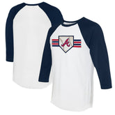 Atlanta Braves Tiny Turnip Women's Base Stripe 3/4-Sleeve Raglan T-Shirt | MLB Near me