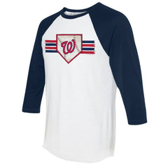 Washington Nationals Tiny Turnip Women's Base Stripe 3/4-Sleeve Raglan T-Shirt | MLB Shop